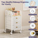 Rolling Makeup Organizer Cart - Under Desk Vanity Makeup Storage with 3 Non-woven Drawers, Nail Cart Organizer Cosmetic Display Cases Cabinet for Skin Care Perfume Nail Polish Brush Hair Tool