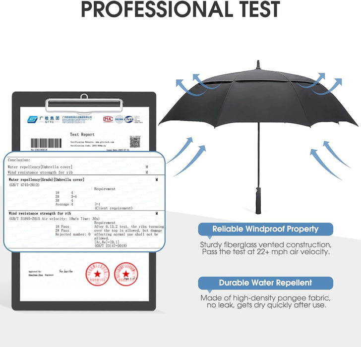 47/54/62/68/72 Inch Golf Umbrella Windproof Auto Open Large Umbrella