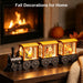 Fall Snow Globe Lantern Fall Decorations for Home, Lighted Fall Decor with Pumpkin Turkey Gnome Train, 6H Timer Thanksgi