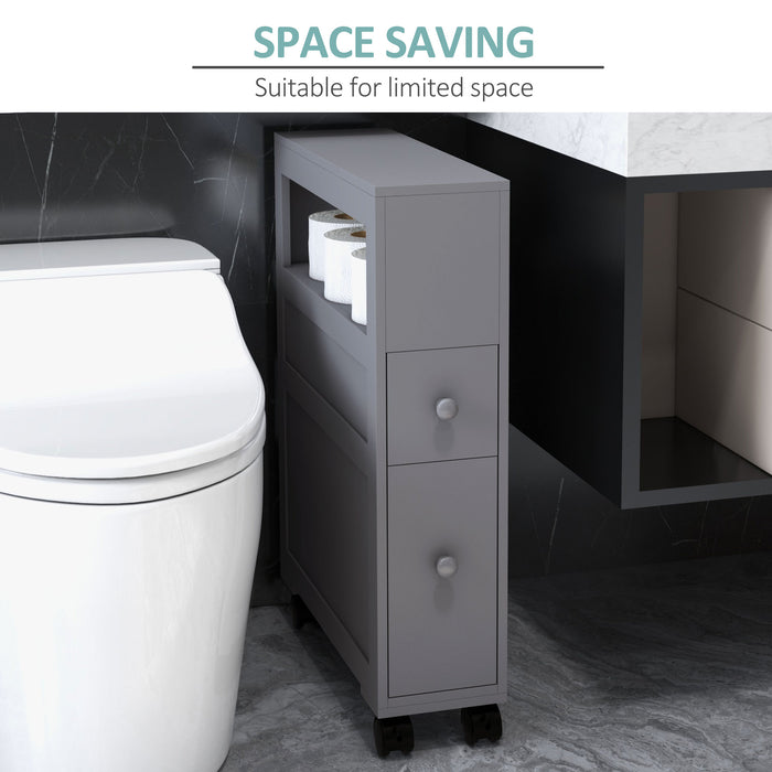 Slim Rolling Bathroom Storage Cabinet