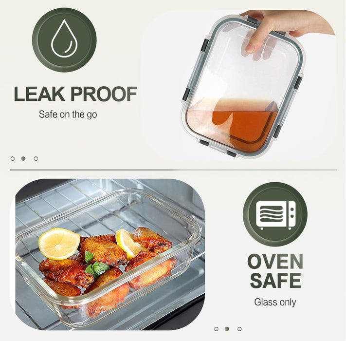 10 Packs 30 oz Glass Meal Prep Containers with Lids