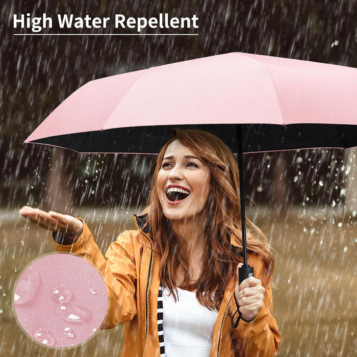 Windproof Travel Umbrella, Automatic Umbrellas for Rain, Portable & Compact Umbrellas for Backpack, Strong UV for Protec