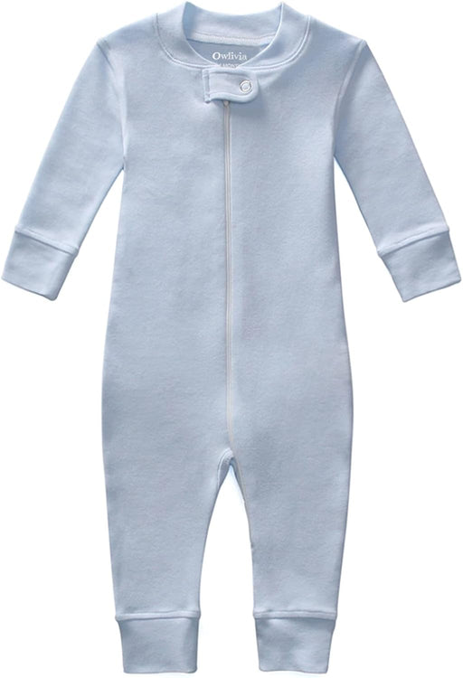 Organic Cotton Baby Boy Girl Zip up Sleep N Play, Footless, Long Sleeve