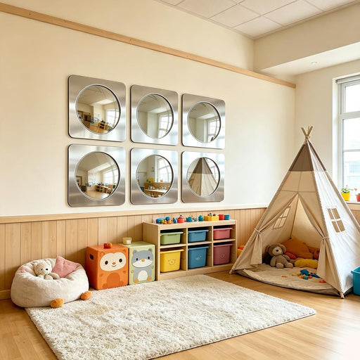 3-piece Sensory wall Bubble Mirrors, Acrylic Interactive Mirrors, Suitable for Kids' classrooms and Sensory Rooms, Visual and Tactile stimulating wall Decor (10 x 10 inches)
