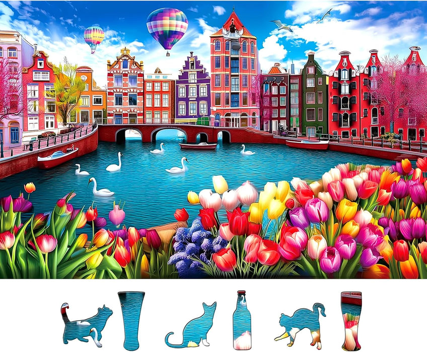 500 Pieces Puzzles for Adults City Landscape - Amsterdam Netherland