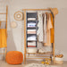 Hanging Closet Organize and Shelves，5-Hanging Shelf with 2 Side Pockets，Storage Foldable （Grey）