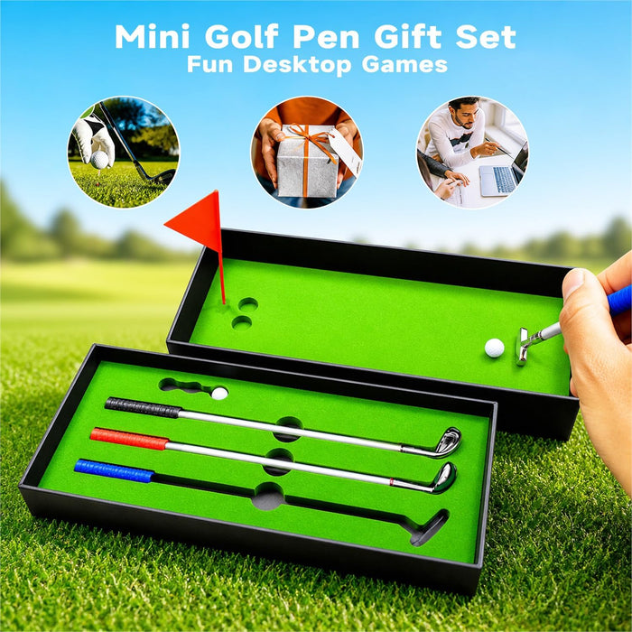 Golf Pen Set, Mini Desktop Golf Putting Green Game