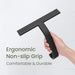 JustHang Shower Squeegee with Built-in Hook, 10-Inch Black