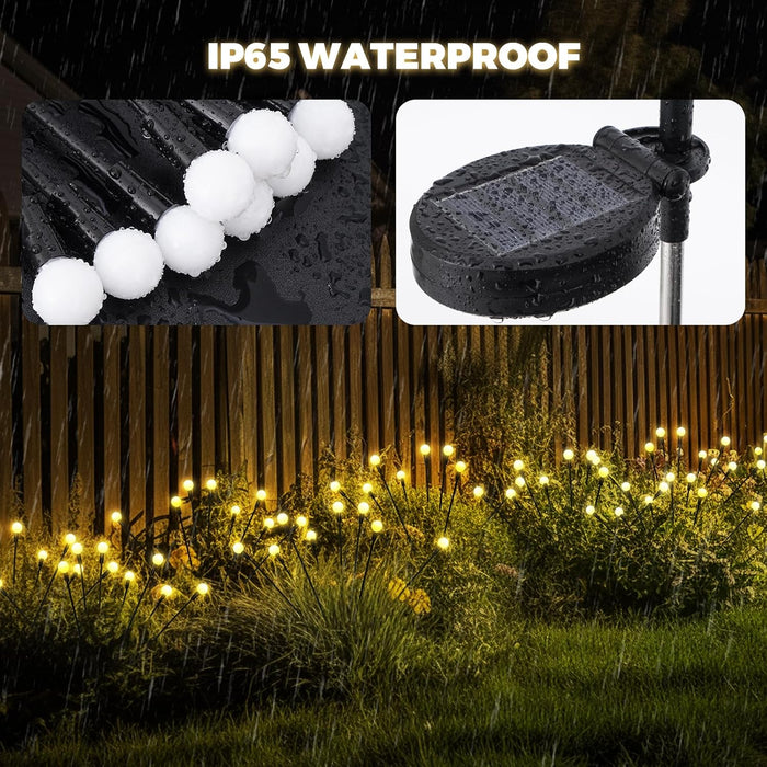 4 Pack Solar Garden Lights, 32 LED Firely Lights Outdoor