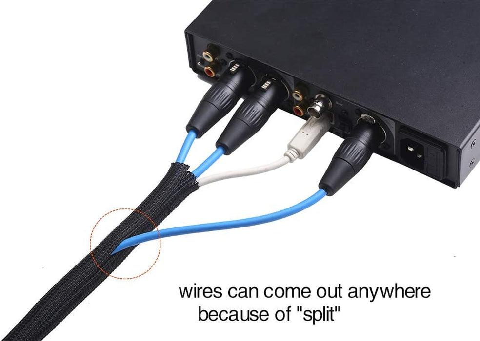25ft - 1/2 inch Cord Protector Wire Loom Tubing Cable Sleeve Split Sleeving For USB Cable Power Cord Audio Video Cable –
