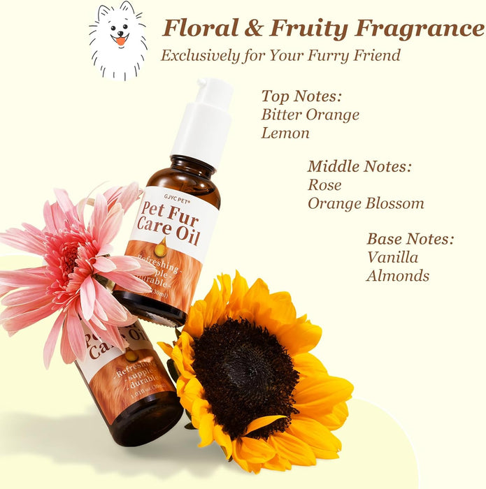 Pet Fur Care Oil - Detangles, Reduces Shedding - Adds Shine with Collagen & Natural Oils - Leave-in Conditioner for Dogs