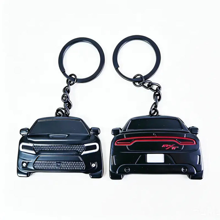 2-Sided Dodge Charger Keychain Key Ring - Automotive Car Exterior Decoration Accessory, Unique Gift for Car Enthusiasts