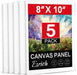 Canvas Boards for Painting, 5 Pack Canvases for Painting 8x10 Cotton Primed Acid Free Blank Canvas Panels for Oil Paint,