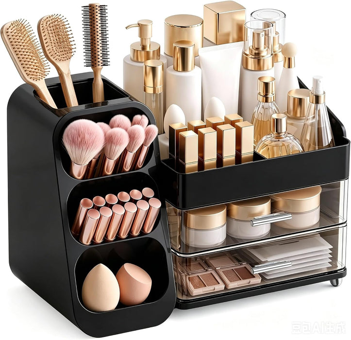 Makeup Organizer with Drawers, Large Capacity Countertop Organizers for Vanity,Bathroom and Bedroom Desk Cosmetics Organ
