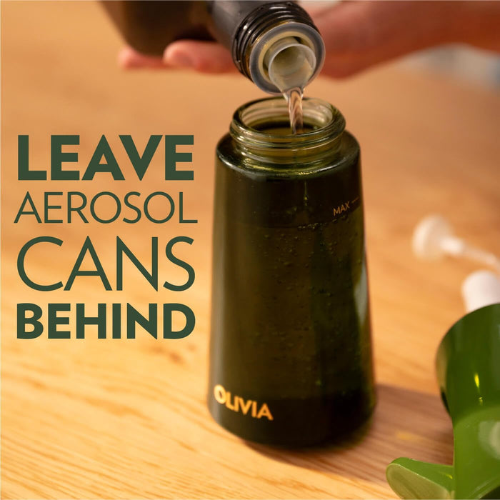 OLIVIA SIGNATURE Oil Sprayer for Cooking, 200ml Glass, Green/Gold