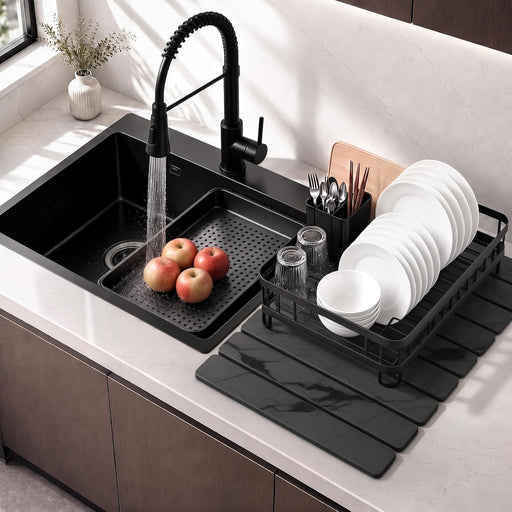 Large Stone Dish Drying Mat for Kitchen Counter, Quick Dry Stone Dishes/Bath Mats,Foldable Water Absorbing Diatomaceous 