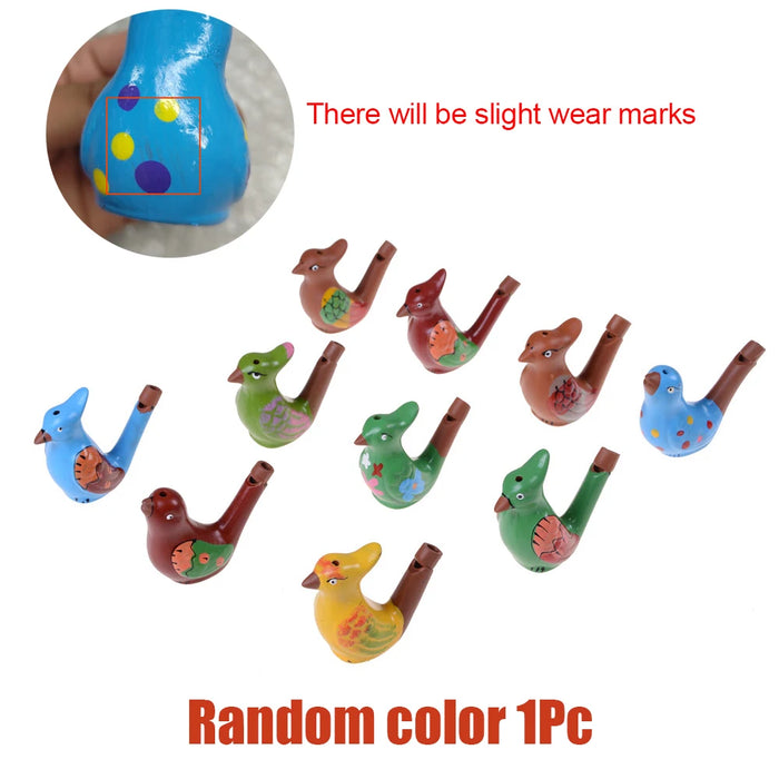 Coloured Drawing Water Bird Whistle Funny Musical Instrument Kids Bathtime Toys Girls Boys Early Learning Educational Toy