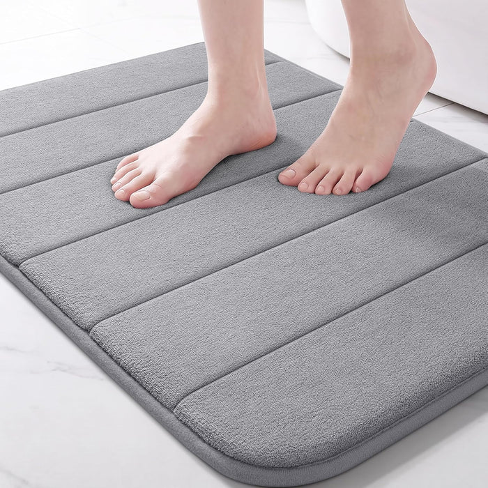 Memory Foam Bath Mat, Super Soft & Absorbent Bathroom Rug, Grey