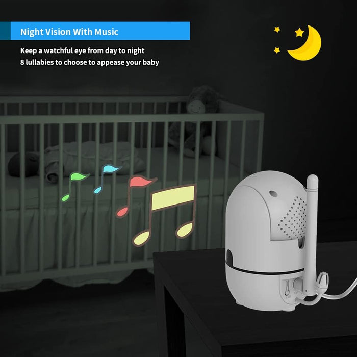 No WiFi Baby Monitor Camera and Audio HB6550, 5" Video Screen