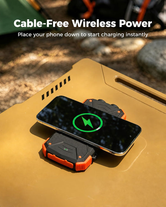 Solar Power Bank 10,000mAh Portable Wireless Charger for Cell Phones