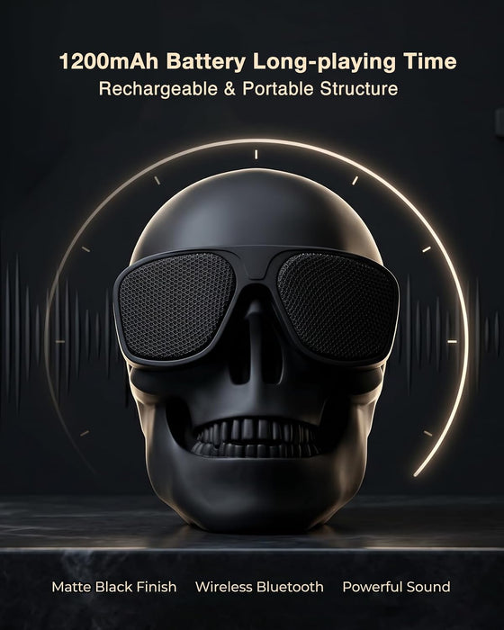 Skull Speaker, Portable Bluetooth Speakers Unique Speaker 8W Output Bass Stereo Compatible for Desktop PC/Laptop/Mobile Phone/MP3/MP4 Player for Halloween Decorations for Gift Party