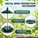 Metal Bird Feeders for Outdoors Hanging, 360° Feeding Tray, Green