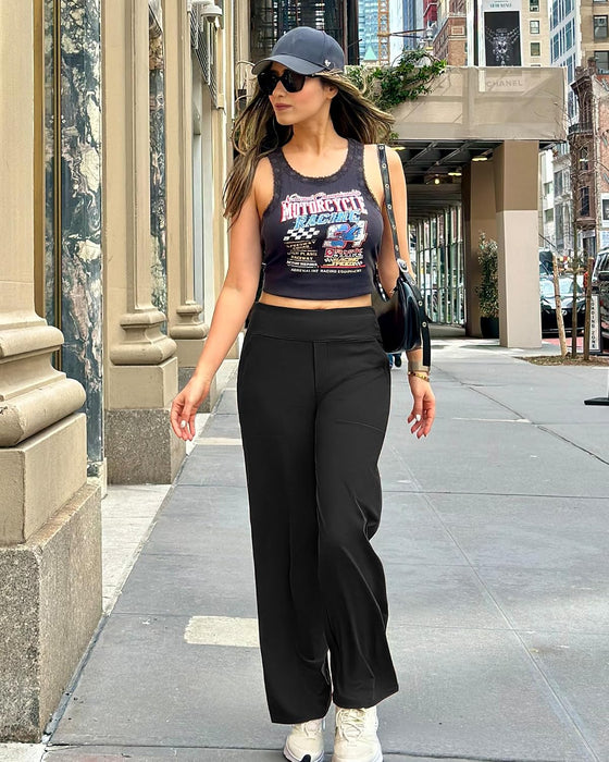 Yoga Pants for Women Wide Leg Pants with Pockets High Waisted