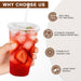 100 Pack 20 oz Plastic Coffee Cups with Lids, Disposable Clear Cups