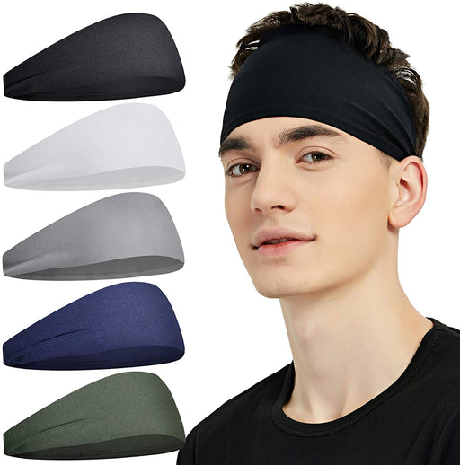 Sports Headbands for Men 5 Pack,Sweatbands for Men Workout,Running