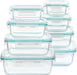 8 Pack Glass Food Storage Containers with Lids Green