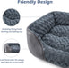 Rectangle Washable Orthopedic Dog Bed for Small, Medium and Large Dogs, Soft Calming, Sleeping Puppy Bed Durable Pet Cuddler with Anti-Slip Bottom, S (20"x19"x6")