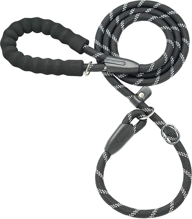 Durable Slip Lead Dog Leash, 1/2" x 6 FT, Black
