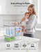 Clear Stackable Storage Drawers Set of 5, Plastic Organizer Bins