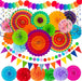35PCS Fiesta Paper Fan Party Decorations Set