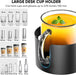 Anti-Spill Large Desk Cup Holder Clamp, Metal Table Cup Holder(Black)