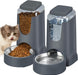 Automatic Cat Feeder and Water Dispenser with Stainless Steel Bowl Dog Gravity Food Feeder and Waterer for Small Medium 