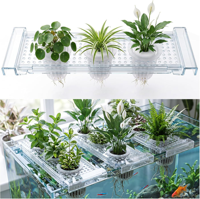 Telescoping Aquarium Plant Holder with 3 Sponge Cups