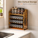Spice Rack, 4 Tier Wall Mount & Countertop Organizer, Industrial Spice Holder, for Kitchen Countertop and Cabinet, Compa