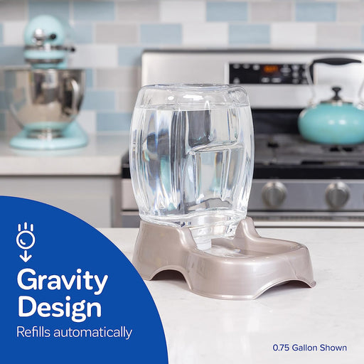 Pet Cafe Gravity Water Dispenser, 0.75 GAL, Pearl Gray