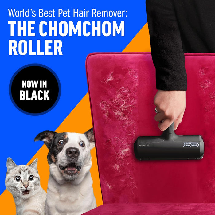 Pet Hair Remover – Original Size Reusable Lint Roller for Cat & Dog Hair on Furniture, Couch, Carpet, Car, Rugs & Bedding – Portable, Eco-Friendly (Black)