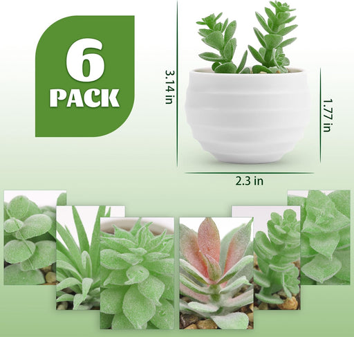 6 Pack Succulents Fake Plants for Bedroom Bathroom Home Decor