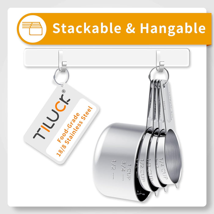 Stainless Steel Measuring Cups & Spoons Set, Cups and Spoons
