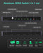 8K@60Hz 4K@240Hz HDMI Switch 5 in 1 Out - HDMI2.1 Switch with Remote HDR10+ HDMI2.1 3D CEC HDR HDCP2.3, Used for PS5/4/3 Xbox DVD Player Nintendo Roku PC Fire Stick Apple TV