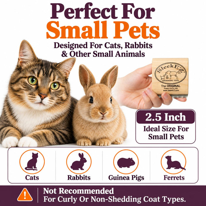 Cat Brush for Shedding - Deshedding Brush for Cats - Patented Grooming Tool for Removing Loose Fur, Undercoat & Hair - Made in USA - Works on Short, Medium & Long Coats