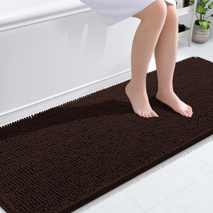 Bathroom Rugs 30X20, Extra Soft Absorbent Chenille Bath Rugs, Rubber Backing Quick Dry, Machine Washable Bath Mats for Bathroom Floor, Tub and Shower, Home Decor Accessories, Grey