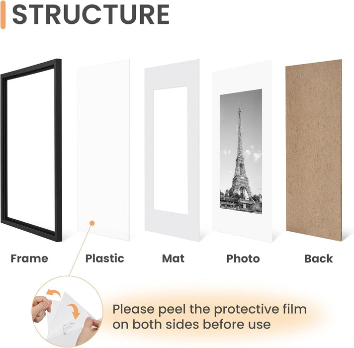 11x14 Picture Frame, Gallery Wall Frames Set of 5, Black