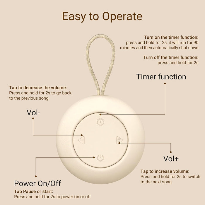 Portable Baby Sound Machine & Essentials for Babies & Kids-Putty