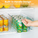 6 Pack Clear Storage Bins, Pantry Organizer Bins with Handle, Large