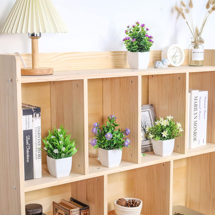 4 Pack Small Fake Plants with Flowers, Spring Home Bathroom Decor