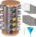 Revolving Spice Rack Set with 20 Spice Jars, Kitchen Spice Tower Organizer for Countertop or Cabinet -- Carousel Storage